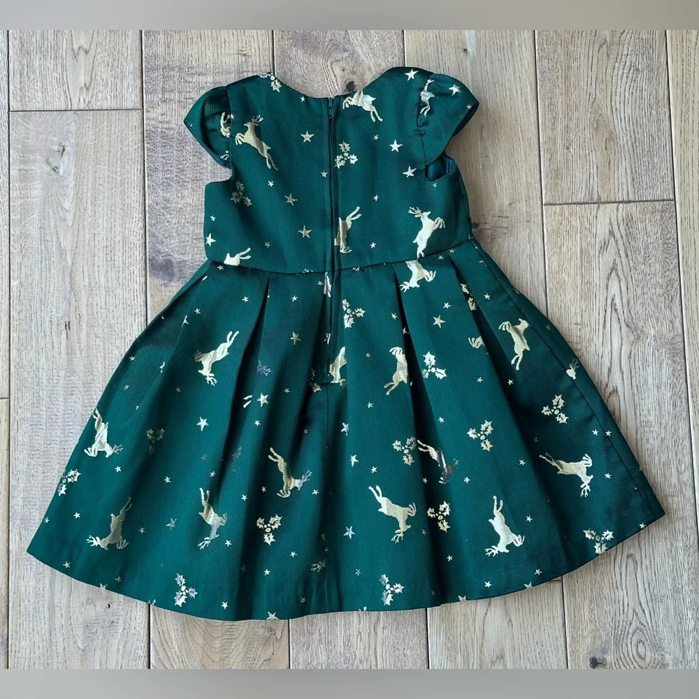 Bonnie Jean Reindeer Jacquard Holiday Dress size 2T - Picture 6 of 10